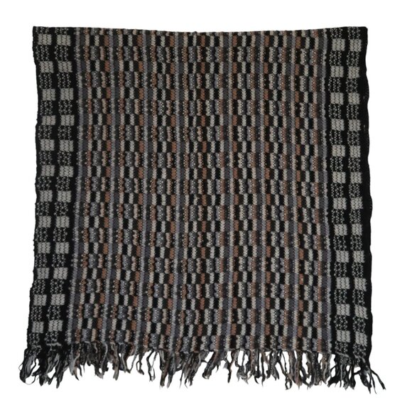 MISSONI wool & silk knit scarf w fringe